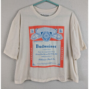 Budweiser Hybrid Apparel sz XXL T-shirt ss boxy crop women knit 1498
